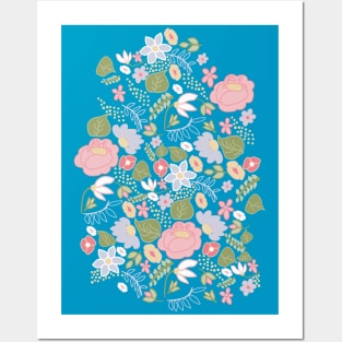 Folksy Floral single print Posters and Art